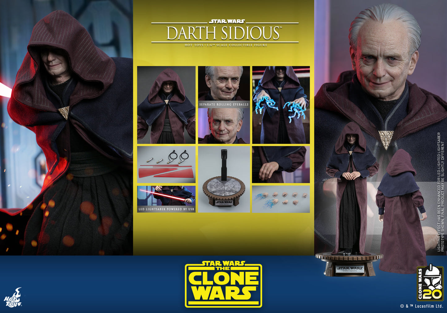 Darth Sidious 1/6 - Star Wars: The Clone Wars Hot Toys
