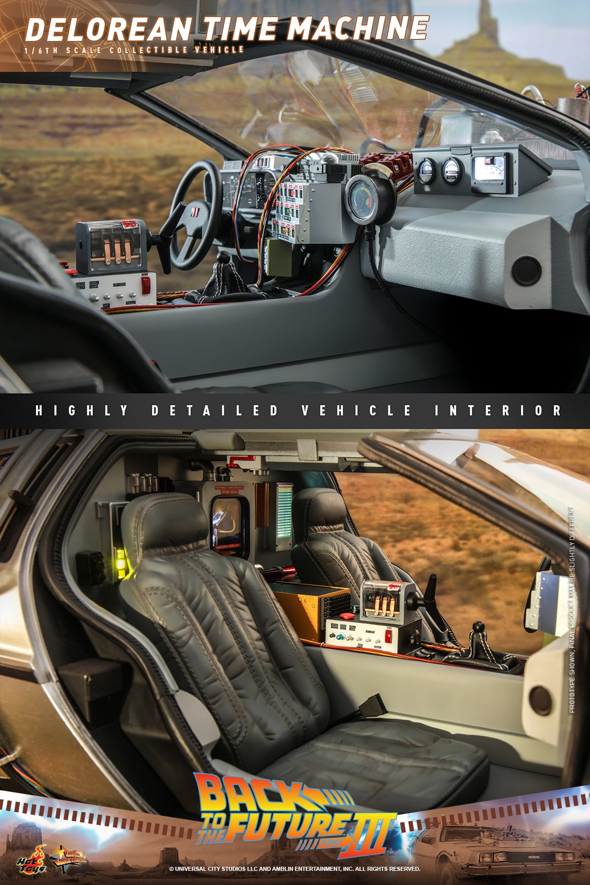 Delorean Time Machine 1/6 - Back to the Future III Hot Toys