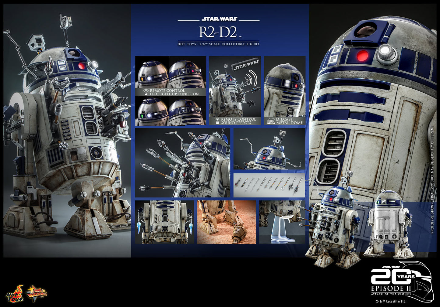 R2-D2 (20th Anniversary) 1/6 - Star Wars II: Attack of the Clones Hot Toys
