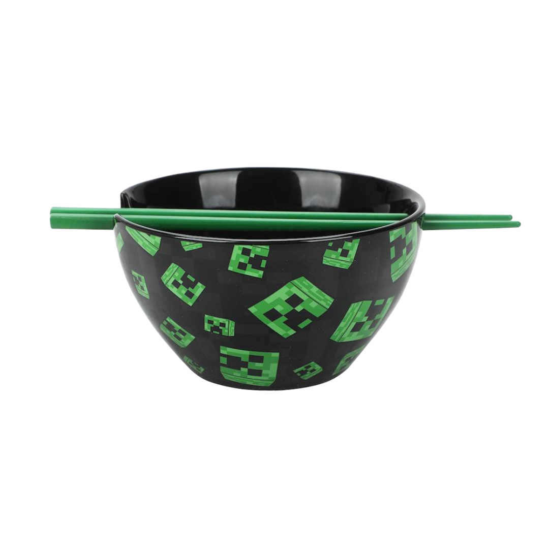 Minecraft 20 oz.Tazón de cerámica para Ramen con Palillos - Minecraft Bioworld