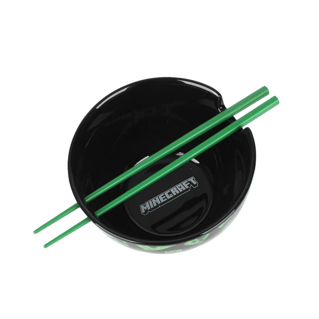 Minecraft 20 oz.Tazón de cerámica para Ramen con Palillos - Minecraft Bioworld