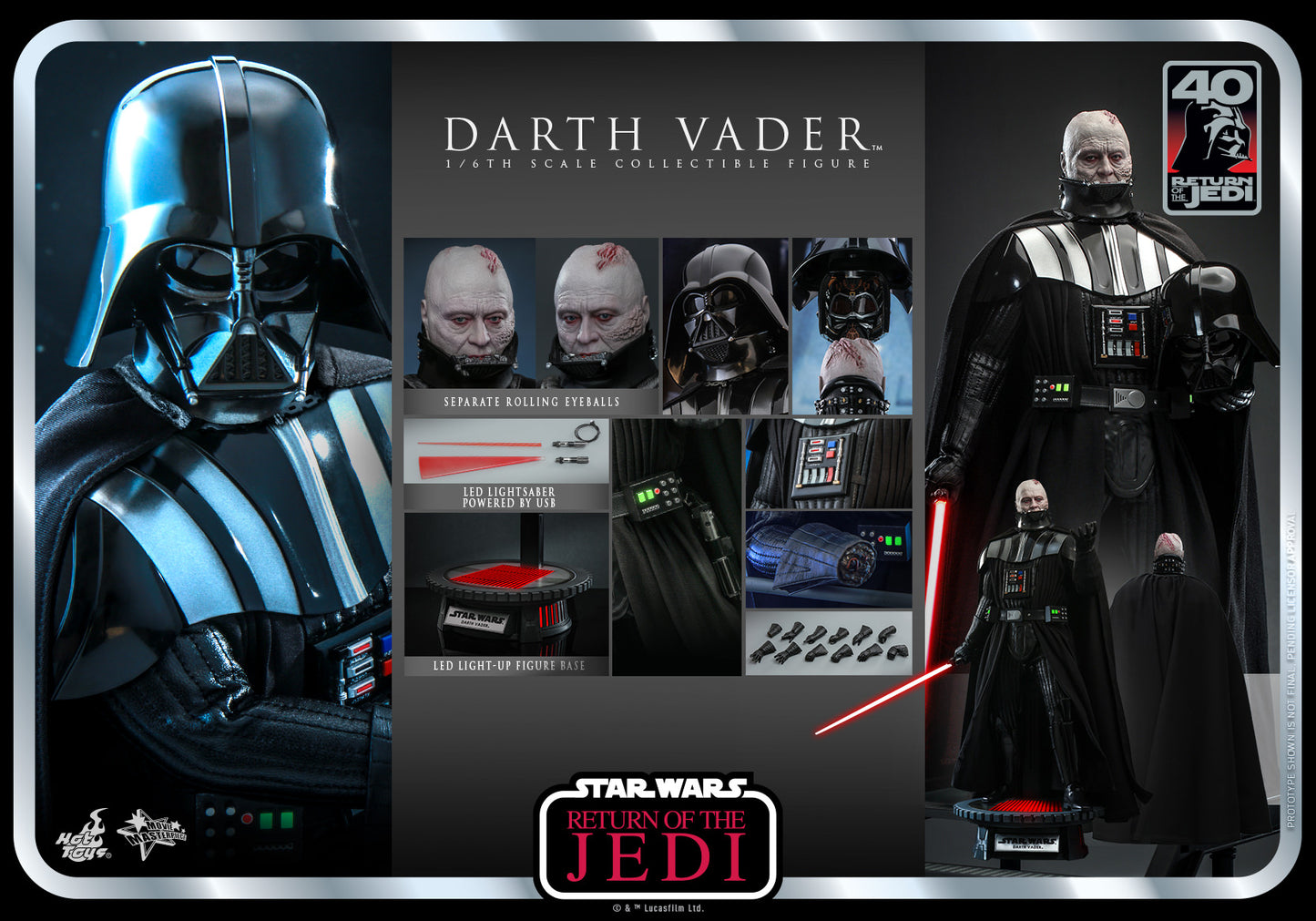 Darth Vader 1/6 - Star Wars: The Return Of The Jedi 40Th Anniversary Hot Toys
