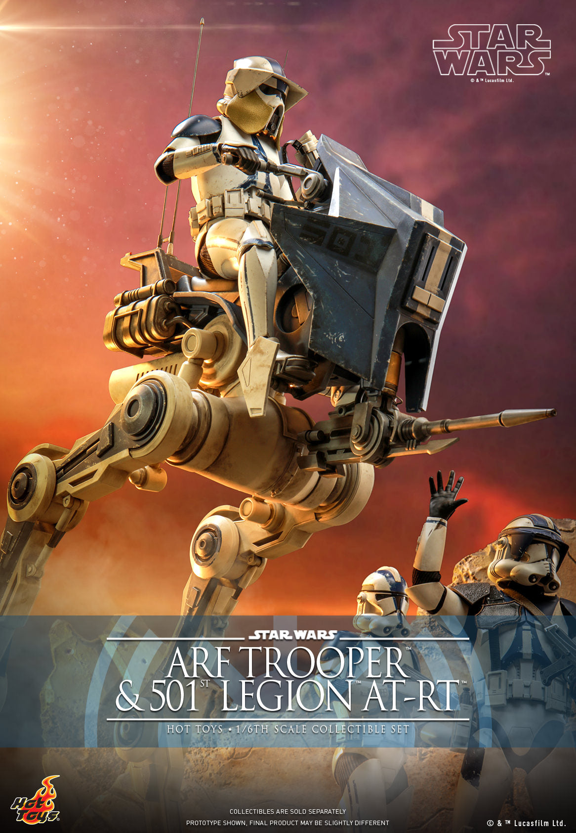Arf Trooper & 501st Legion At-Rt Set 1/6 - Star Wars: The Clone Wars Hot Toys