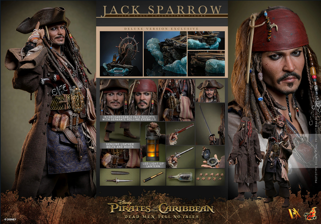 Jack Sparrow Deluxe 1/6 (Dx Series) - Pirates of the Caribbean: Dead Men Tell No Tales Hot Toys