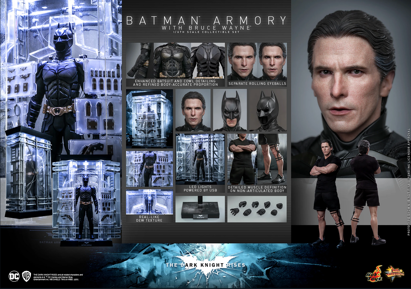 Batman Armory & Bruce Wayne Set 1/6 - Batman: The Dark Knight Rises Dc Hot Toys