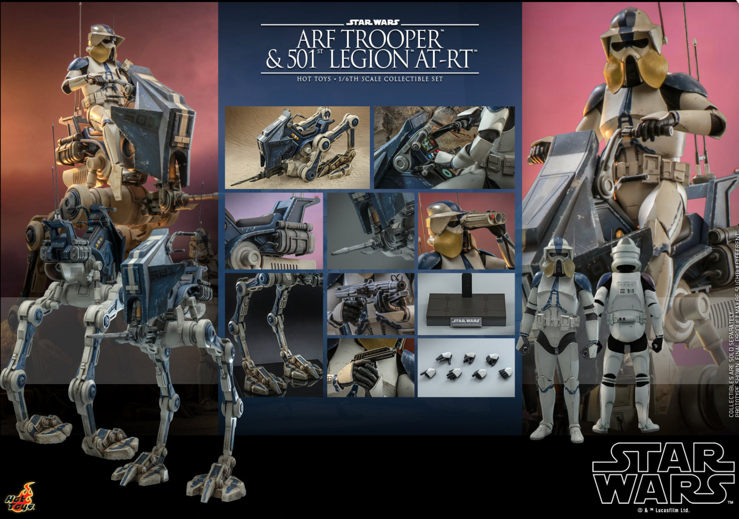 Arf Trooper & 501st Legion At-Rt Set 1/6 - Star Wars: The Clone Wars Hot Toys