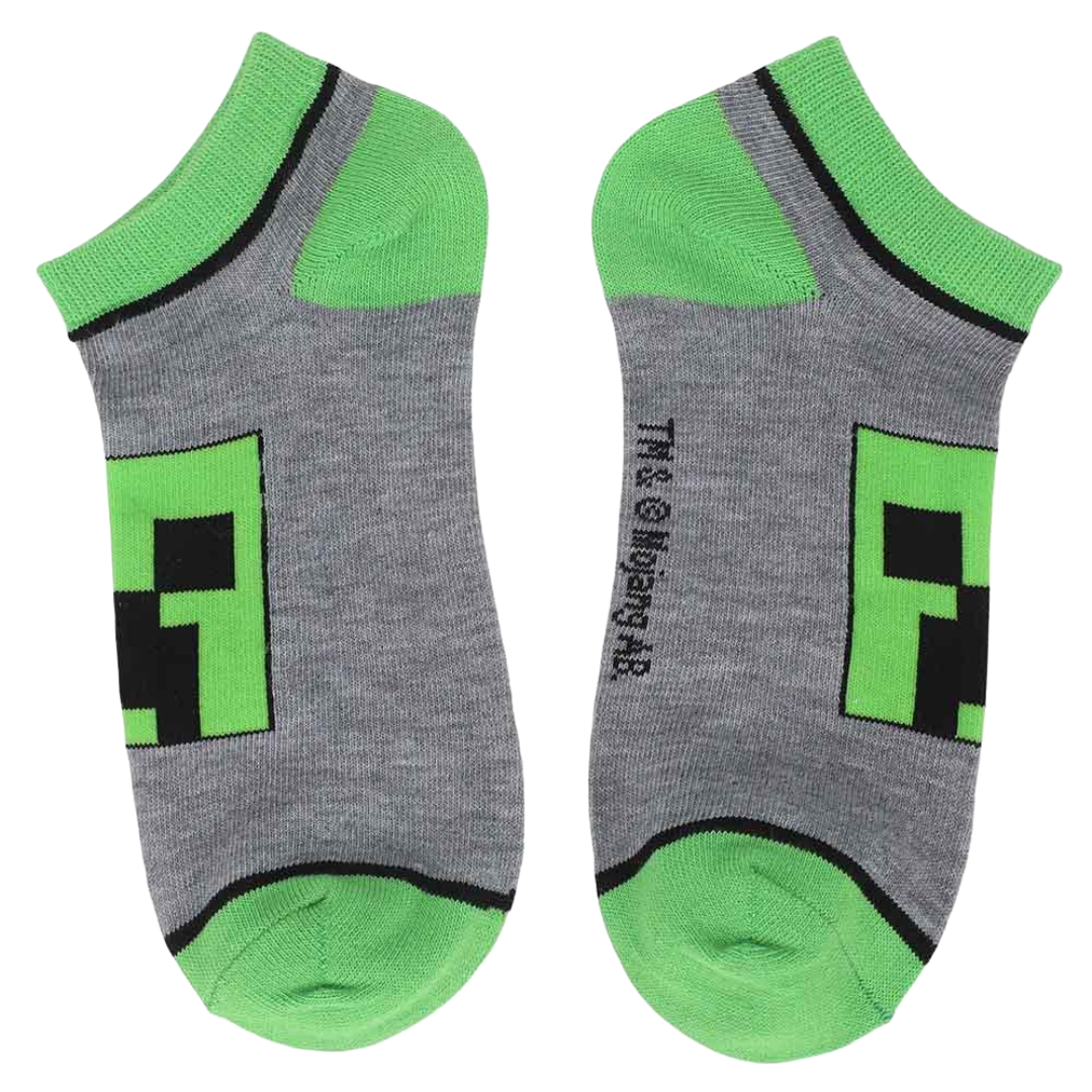 Minecraft Characters 5 Pair Ankle Socks - Minecraft Bioworld