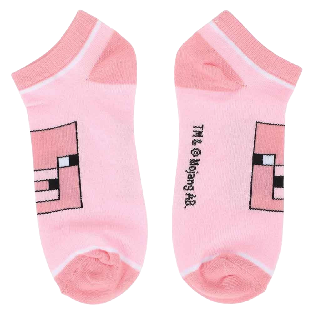 Minecraft Characters 5 Pair Ankle Socks - Minecraft Bioworld