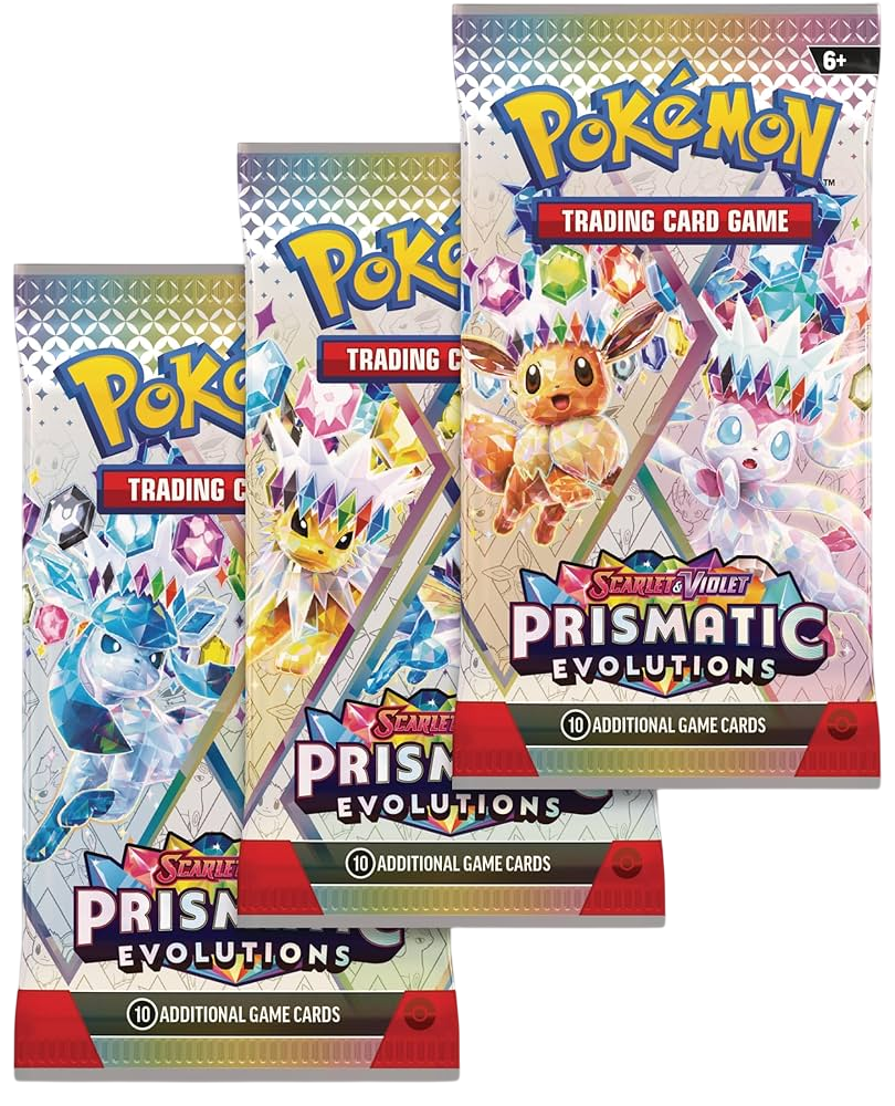 Prismatic Evolutions Glaceon Sticker Tech Collection Ingles (3 Pack Blister) - Scarlet & Violet: Pokemon TCG