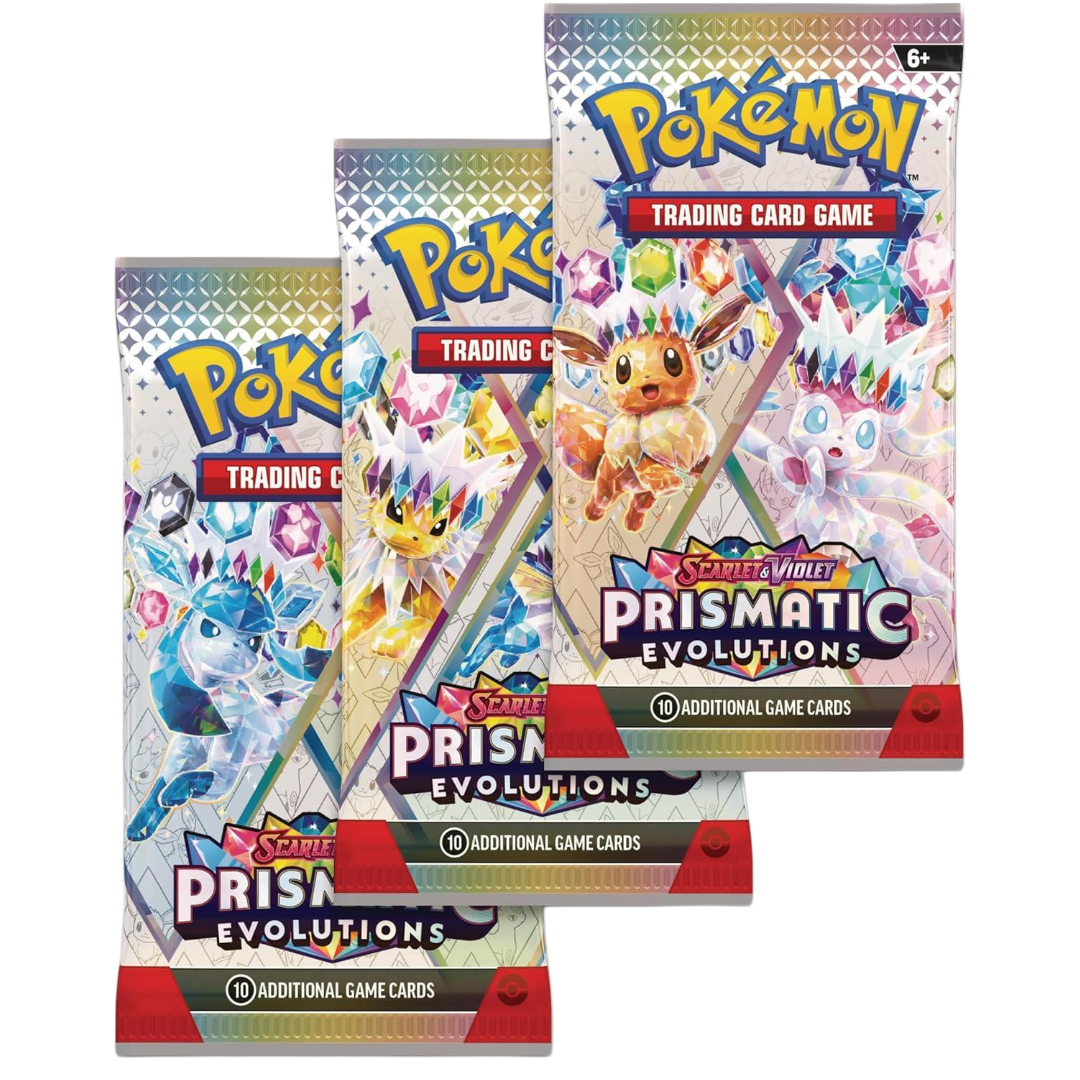 Prismatic Evolutions Leafeon Tech Sticker Collection Ingles (3 Pack Blister) - Scarlet & Violet: Pokemon TCG
