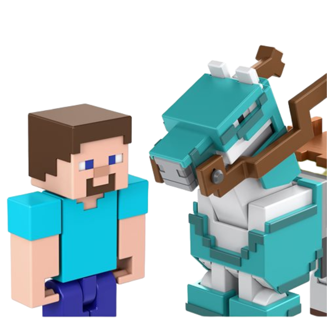 Steve y Caballo Blindado - Minecraft: Build a Portal Mattel