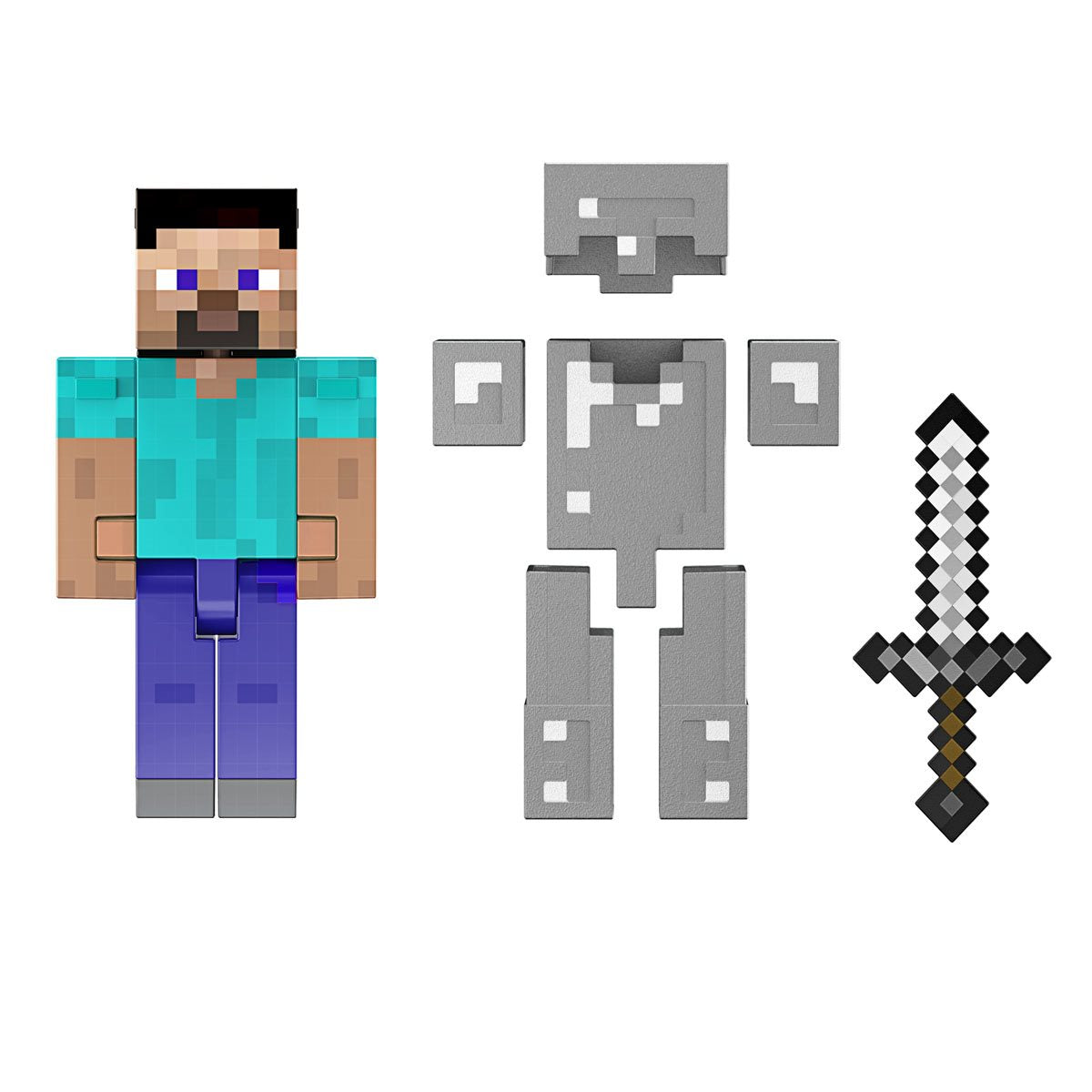 Steve Iron Armor Diamond Level - Minecraft Mattel