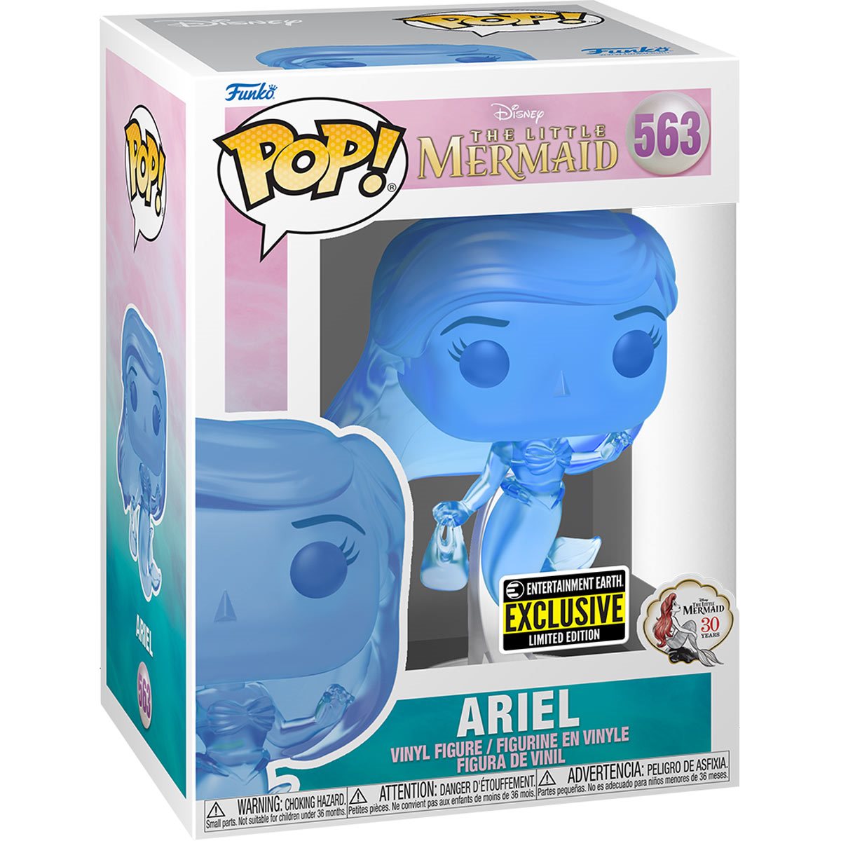 Ariel with Bag Blue Translucent 563 EE Exclusive - Funko Pop! The Little Mermaid
