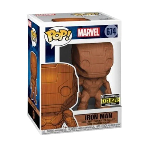 Iron Man Wood Deco 674 EE Exclusive - Funko Pop! Marvel