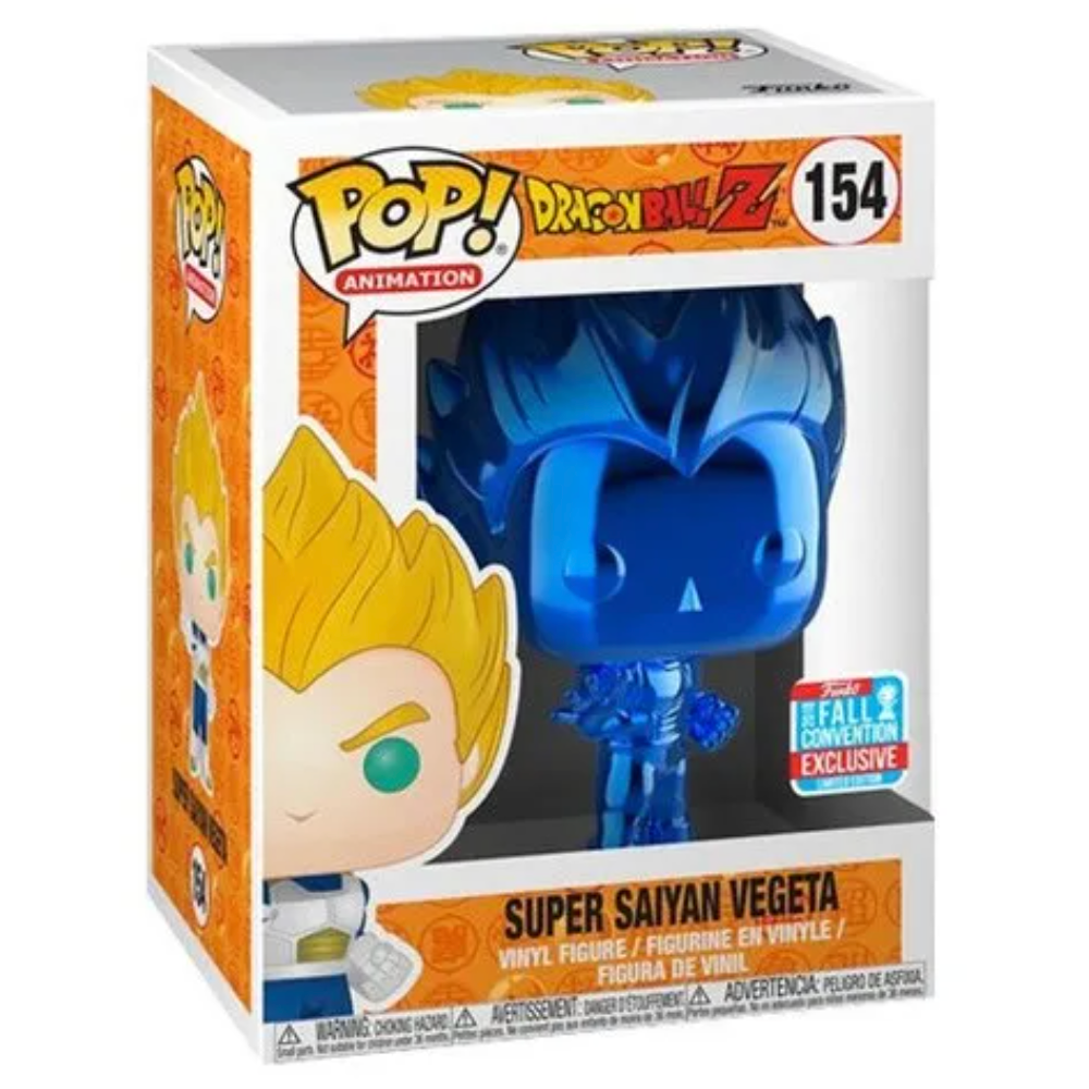 Super Saiyan Vegeta Blue Chrome 154 Fall Convention 2018 Limited - Funko Pop! Animation