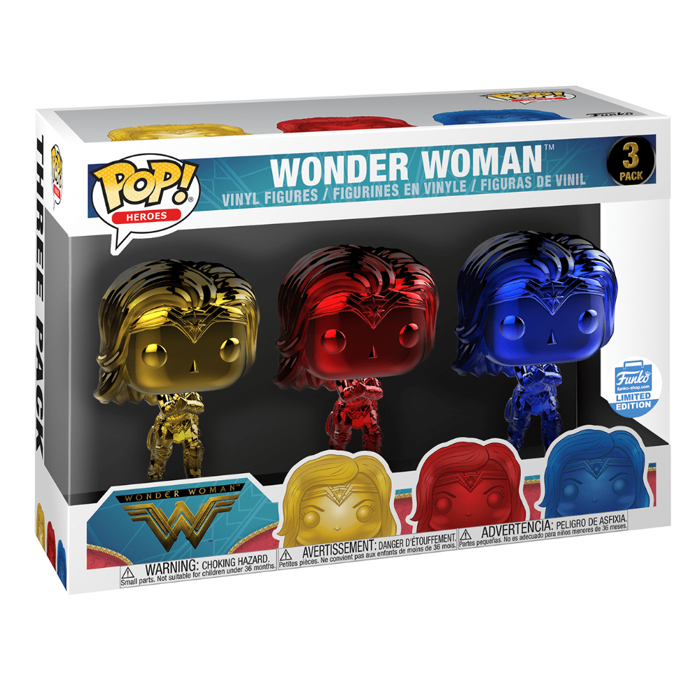 Wonder Woman Chrome 3 Pack Funko Store Exclusive - Funko Pop! Heroes