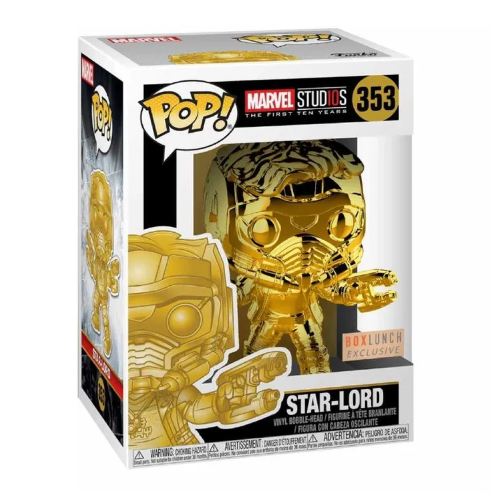 Star-Lord Gold Chrome 353 Box Lunch Exclusive - Funko Pop! Marvel