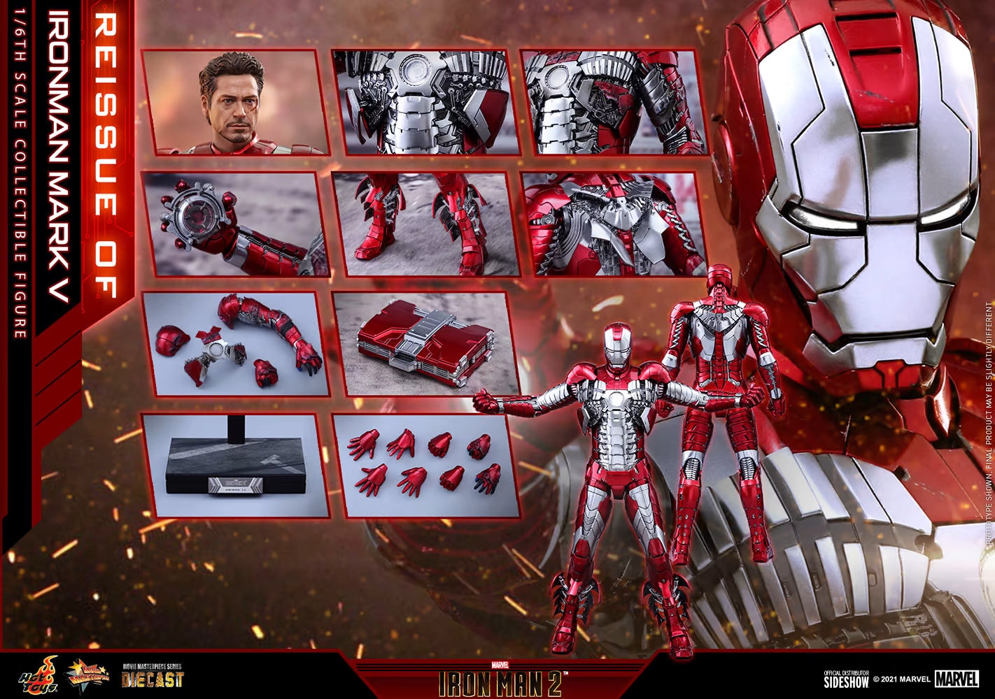 Iron Man Mark V 1/6 - Iron Man 2 Hot Toys Die-Cast Metal