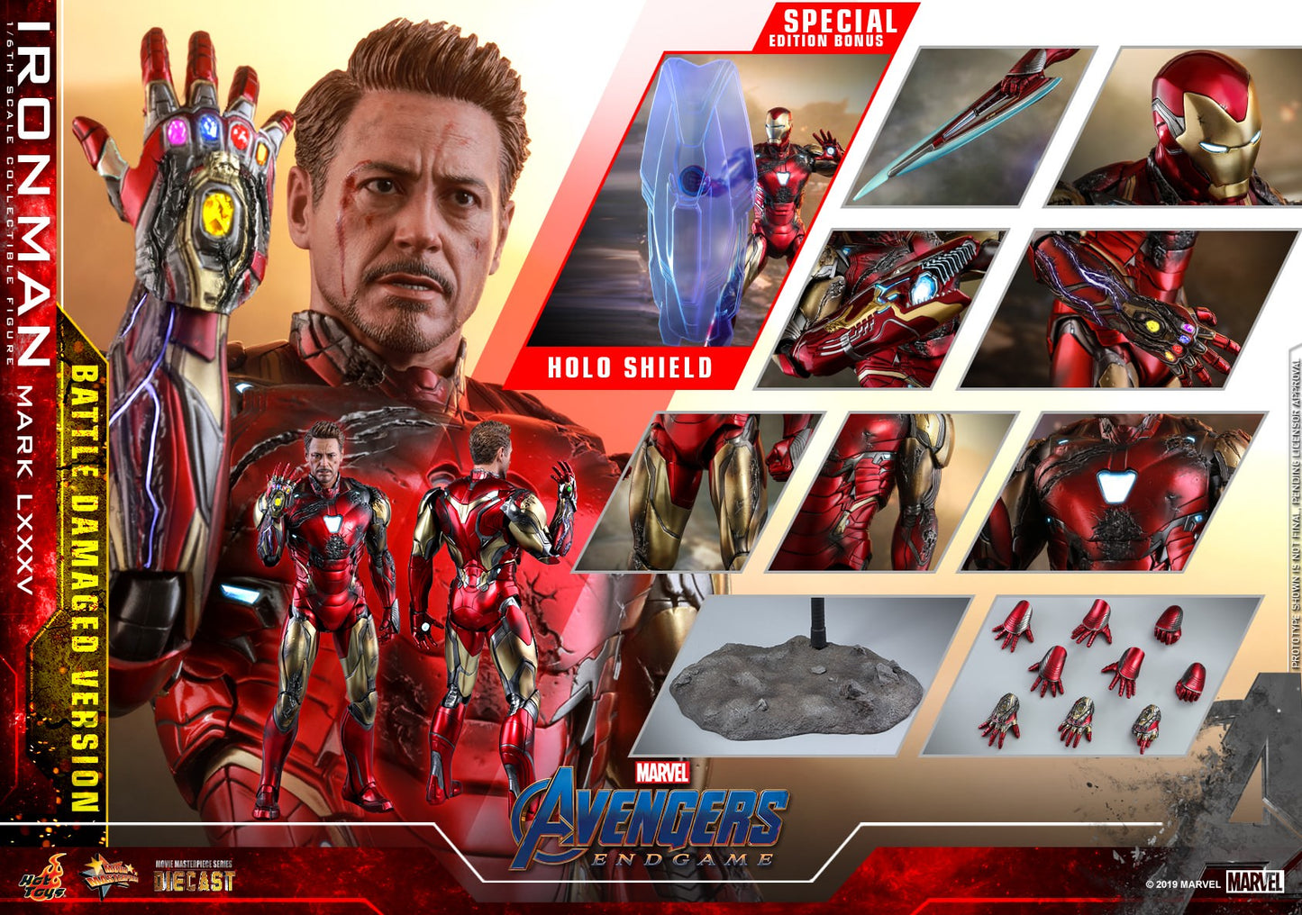 Iron Man Mark LXXXV Battle Damaged S.E 1/6 - Avengers Endgame Hot Toys Die-Cast Metal