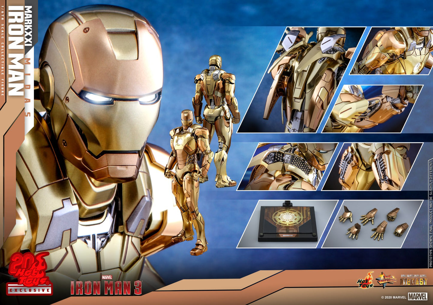 Iron Man Mark XXI Midas Exclusive 1/6 - Iron Man 3 Hot Toys Die-Cast Metal