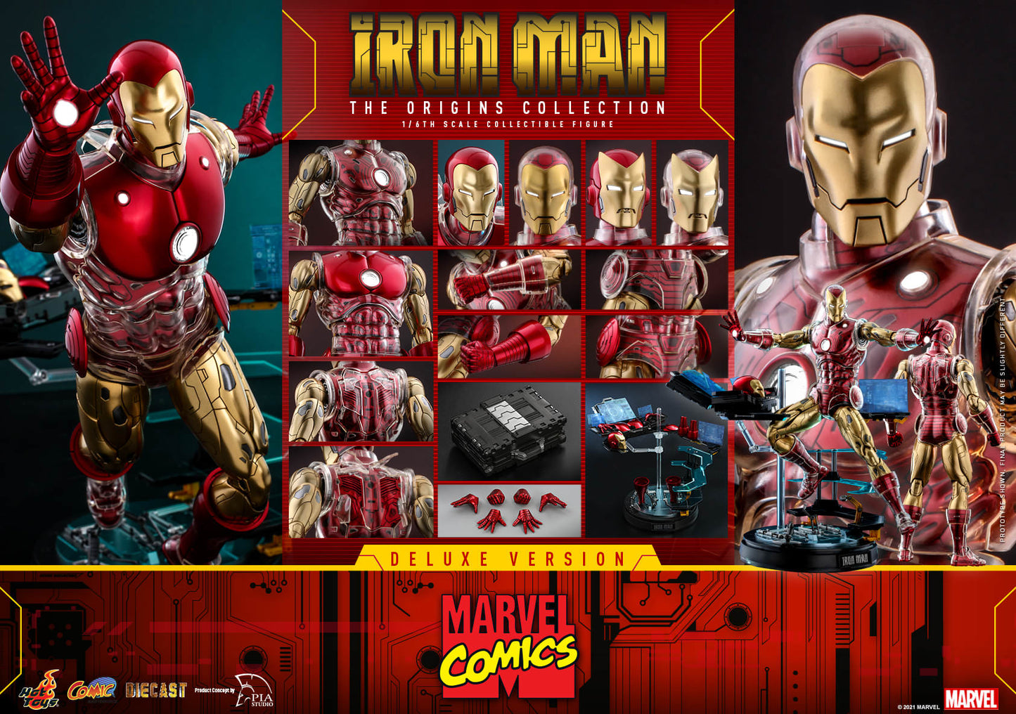 Iron Man (The Origins Collection) Deluxe 1/6 - Marvel Comics Hot Toys Die-Cast Metal