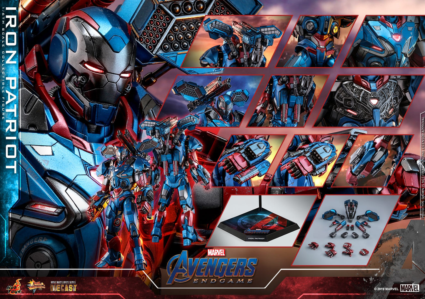 Iron Patriot 1/6 - Avengers: Endgame Hot Toys Die-Cast Metal