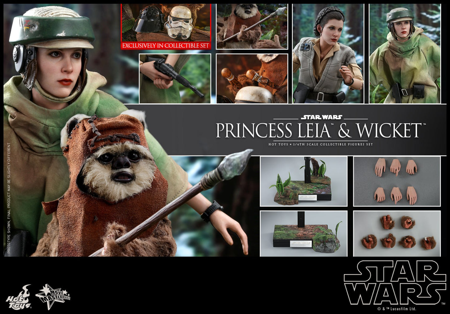 Princess Leia & Wicket 1/6 - Star Wars: Return of the Jedi Hot Toys