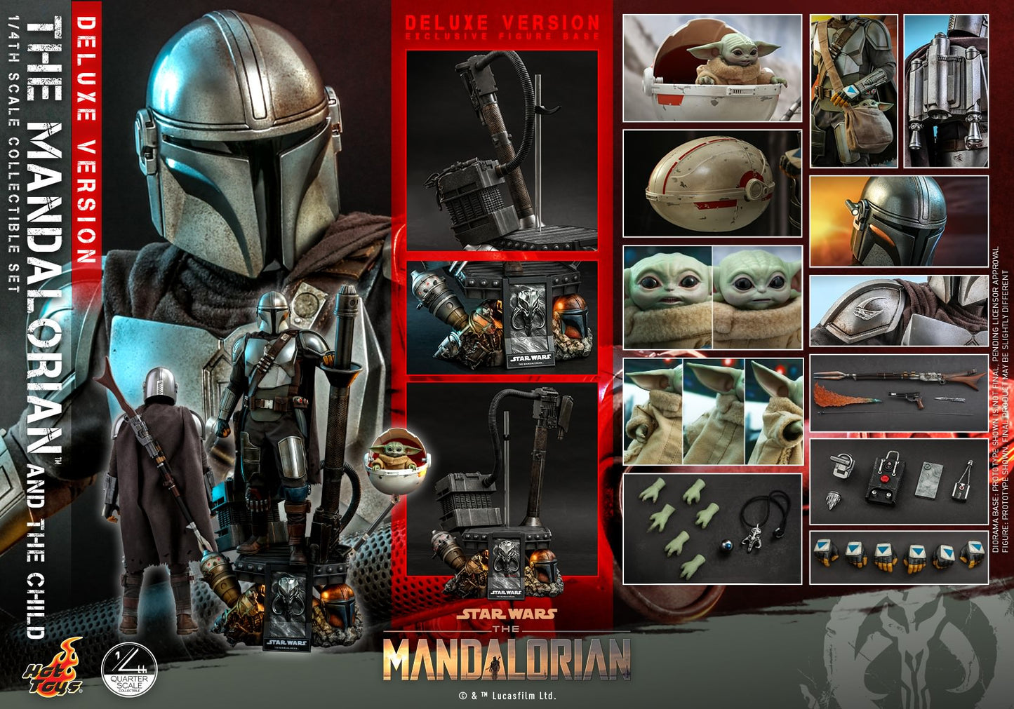 The Mandalorian & The Child Deluxe 1/4 - Star Wars: The Mandalorian Hot Toys