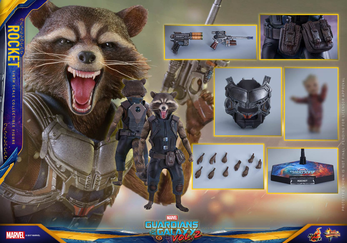 Rocket 1/6 - Guardians of the Galaxy Vol. 2 Hot Toys
