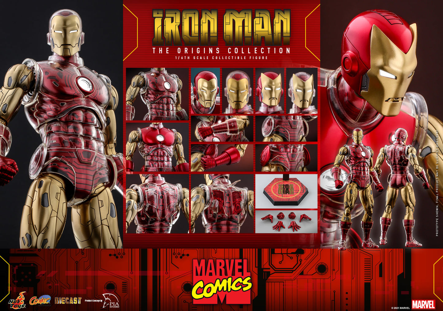 Iron Man (The Origins Collection) 1/6 - Marvel Comics Hot Toys Die-Cast Metal