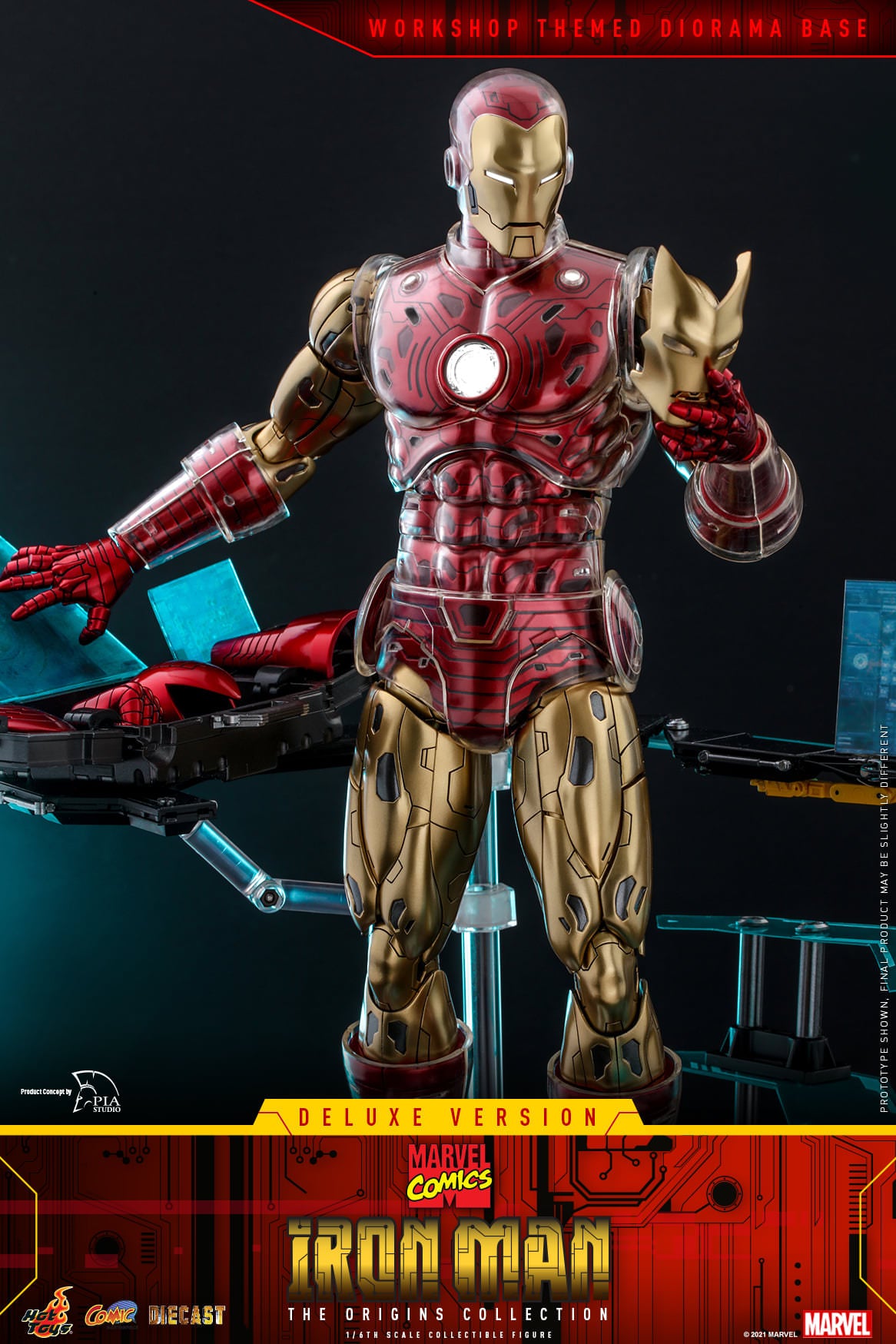 Iron Man (The Origins Collection) Deluxe 1/6 - Marvel Comics Hot Toys Die-Cast Metal