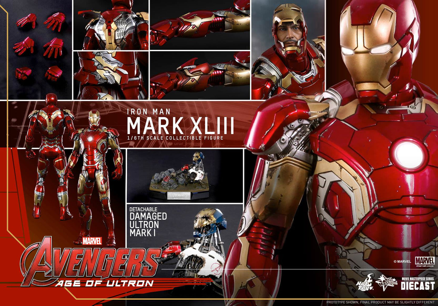 Iron Man Mark XLIII 1/6 - Avengers: Age of Ultron Hot Toys Die-Cast Metal