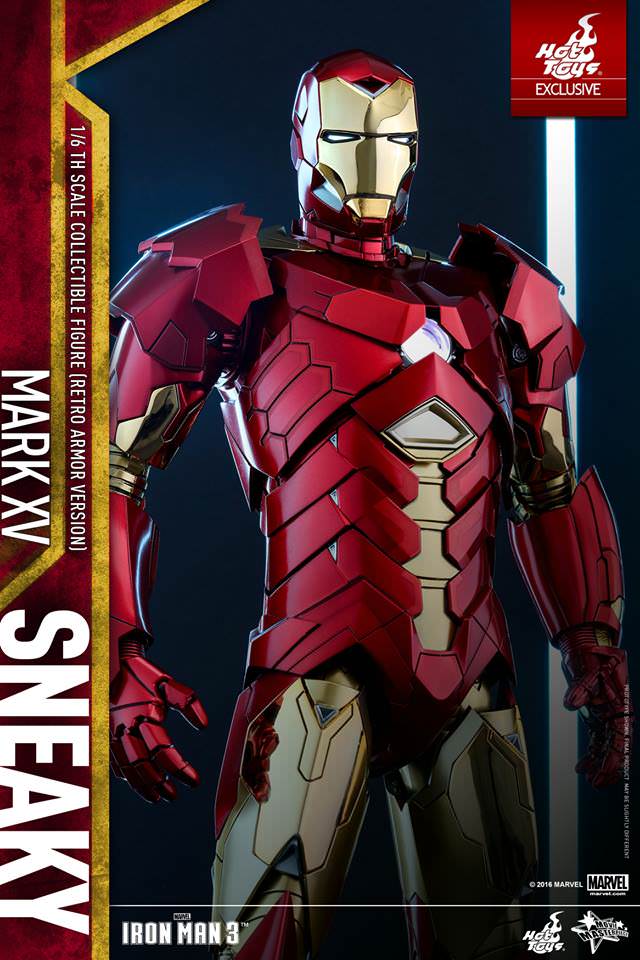 Iron Man Mark XV Sneaky Armor Retro Version Exclusive 1/6 - Iron Man 3 Hot Toys