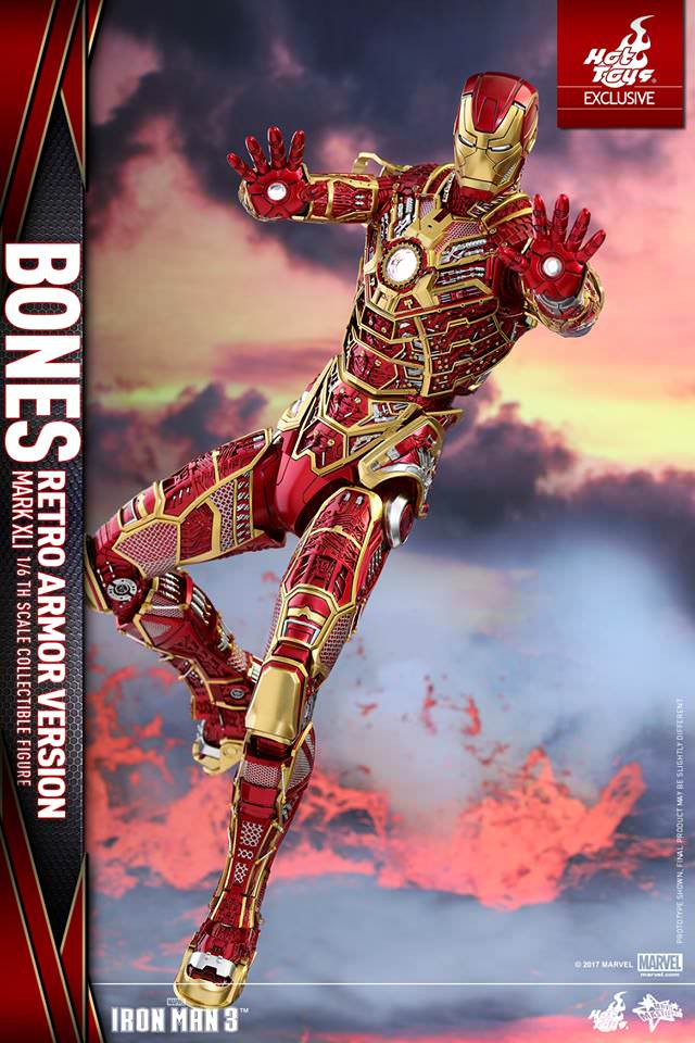 Iron Man Mark XLI Bones Armor Retro Version 1/6 - Iron Man 3 Hot Toys
