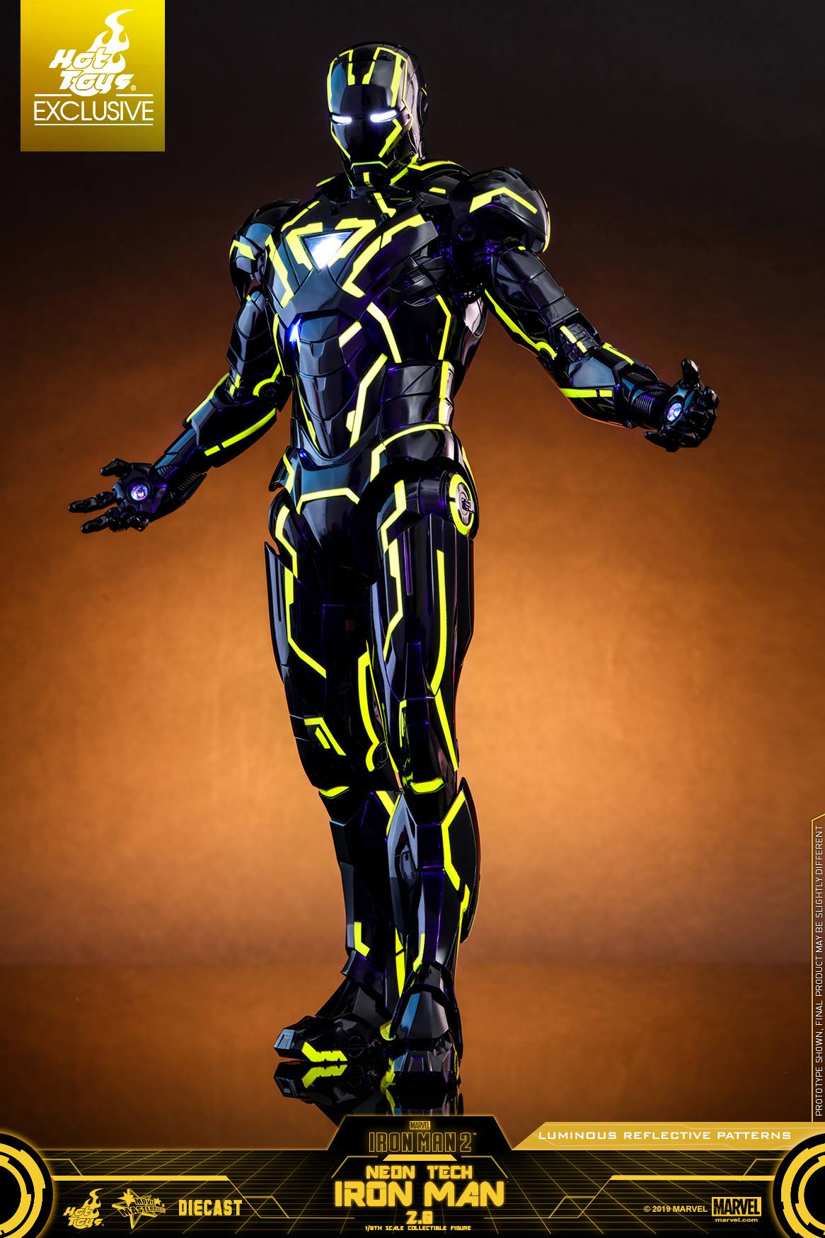 Iron Man Neon Tech 2.0 Exclusive 1/6 - Iron Man 2 Hot Toys Die-Cast Metal