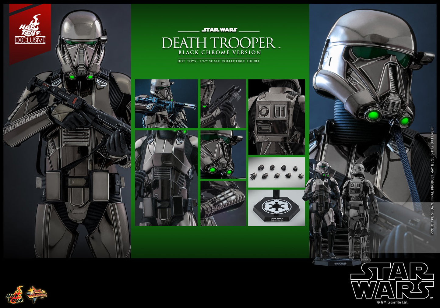 Death Trooper Black Chrome Version Exclusive 1/6 - Star Wars Hot Toys