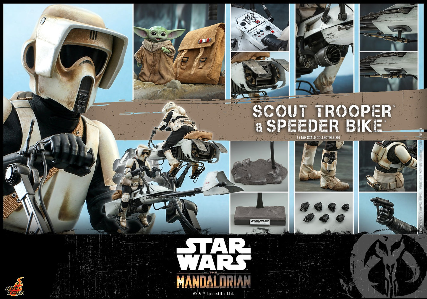 Scout Trooper & Speeder Bike 1/6 - Star Wars: The Mandalorian Hot Toys