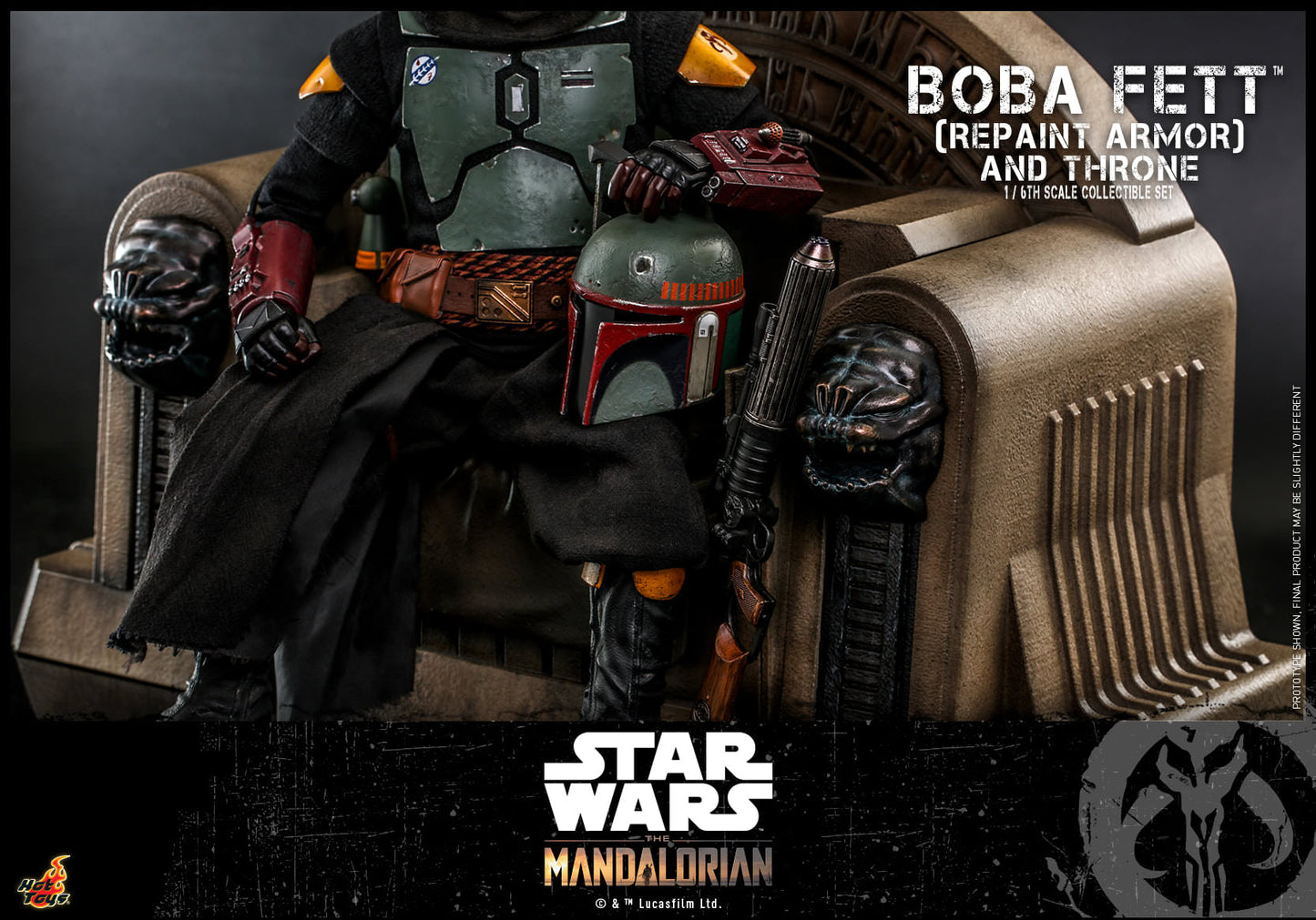 Boba Fett Repaint Armor and Throne 1/6 - Star Wars: The Mandalorian Hot Toys
