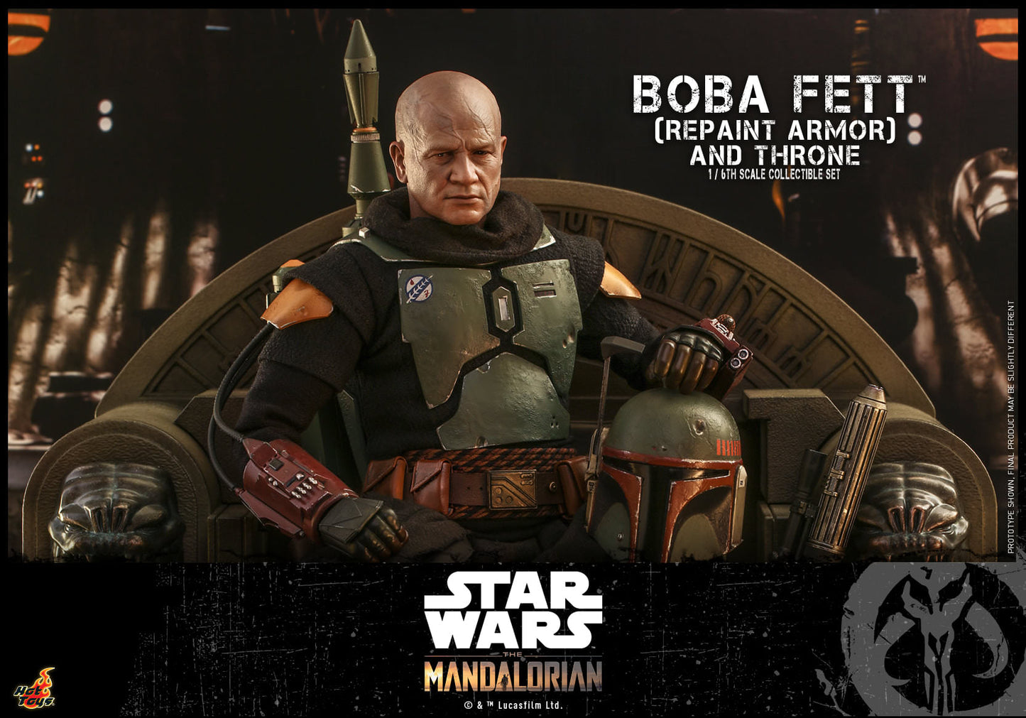 Boba Fett Repaint Armor and Throne 1/6 - Star Wars: The Mandalorian Hot Toys
