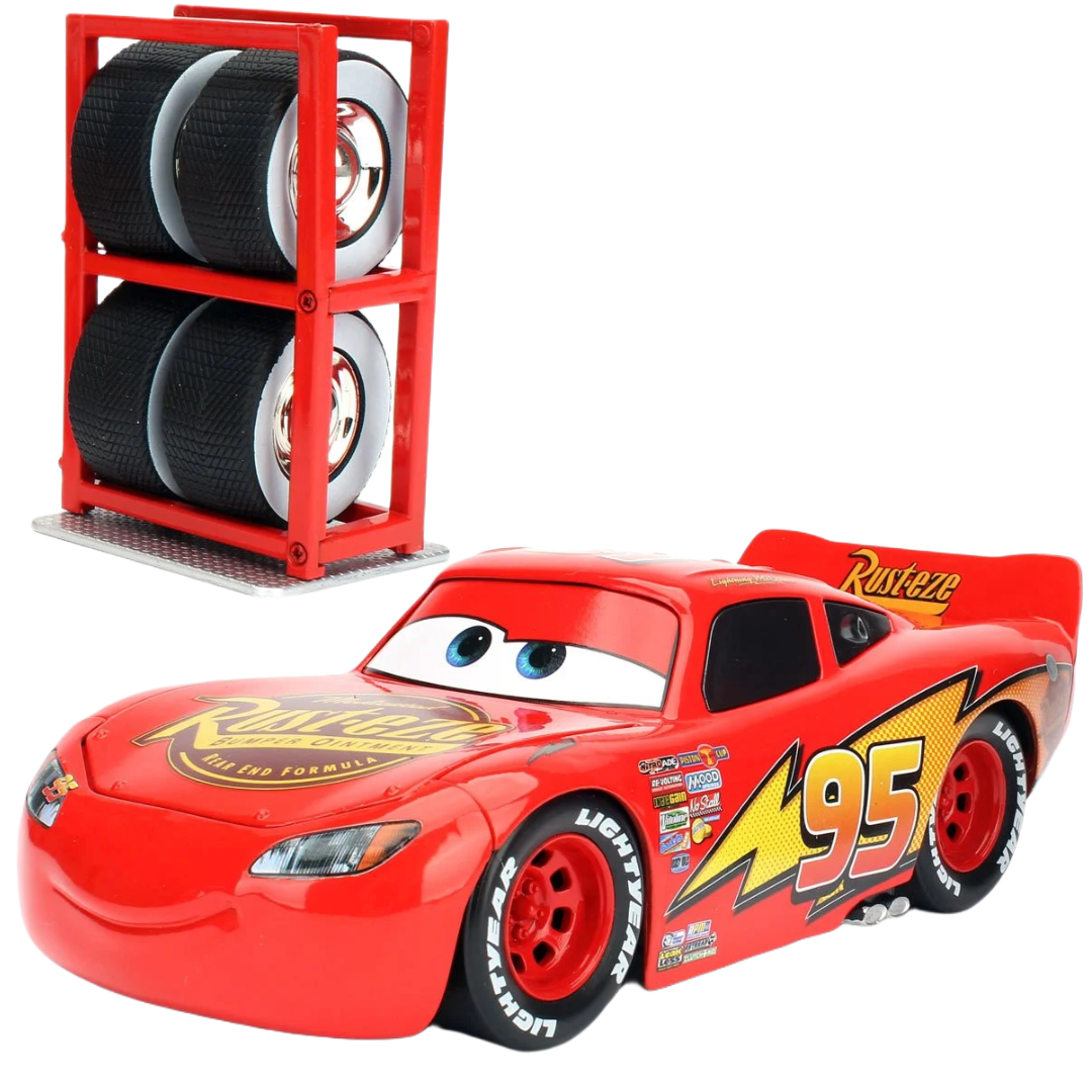 Lightning McQueen with Tire Rack - Cars 3 Jada Die-Cast