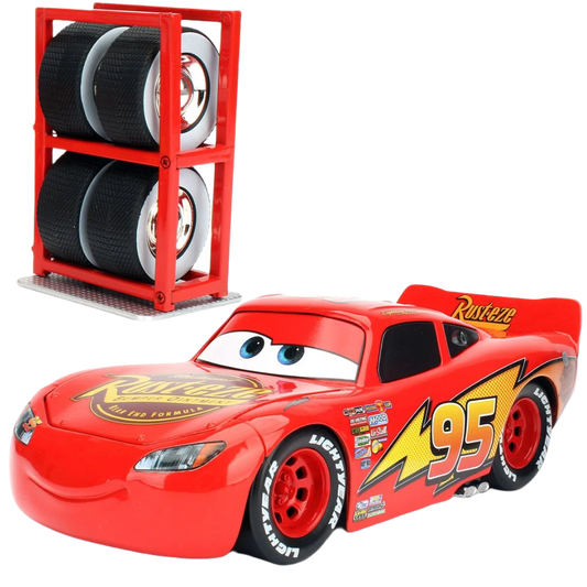 Lightning McQueen with Tire Rack - Cars 3 Jada Die-Cast