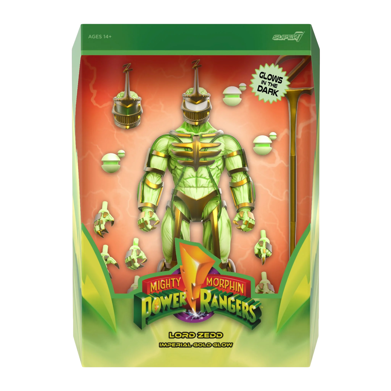 Lord Zedd (Imperial Gold Glow) Ultimates! - Power Ranger Mighty Morphin Super7 SDCC 2024