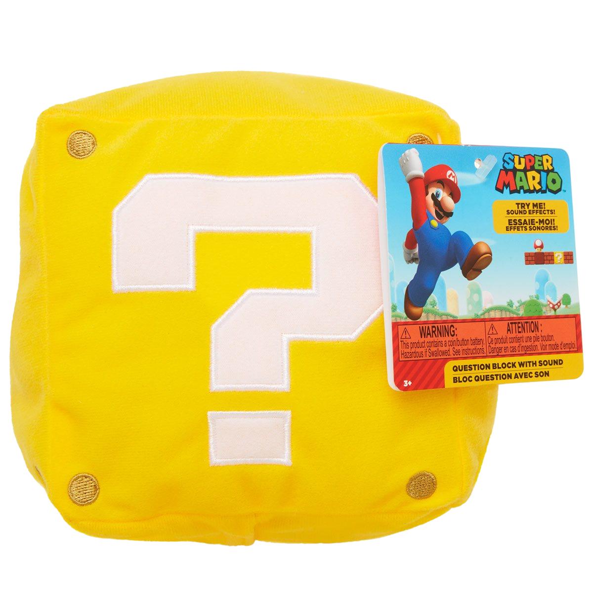 Question Block Peluche con Sonido - World of Nintendo: Super Mario Bros Jakks Pacific