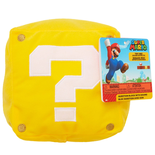 Question Block Peluche con Sonido - World of Nintendo: Super Mario Bros Jakks Pacific