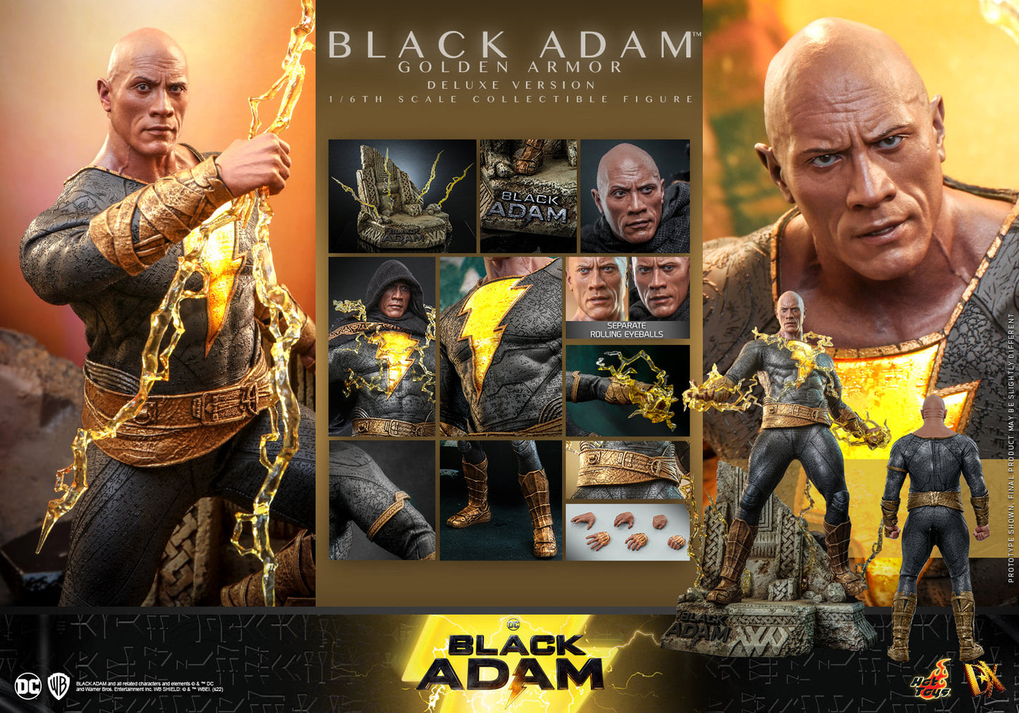 Black Adam Golden Armor (Dx Series) Deluxe Version 1/6 - Dc: Black Adam Hot Toys