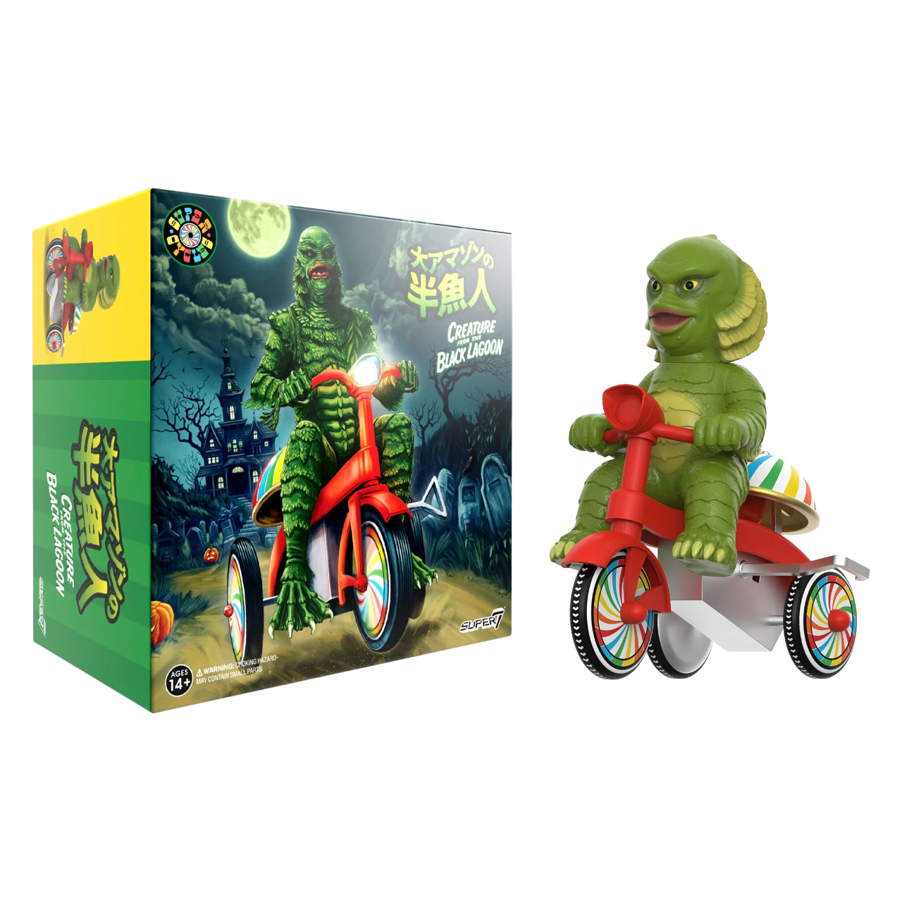 Creature From Black Lagoon (Light Green w/ Red Trike) - Universal Monsters Super Cycles Super7 SDCC 2024