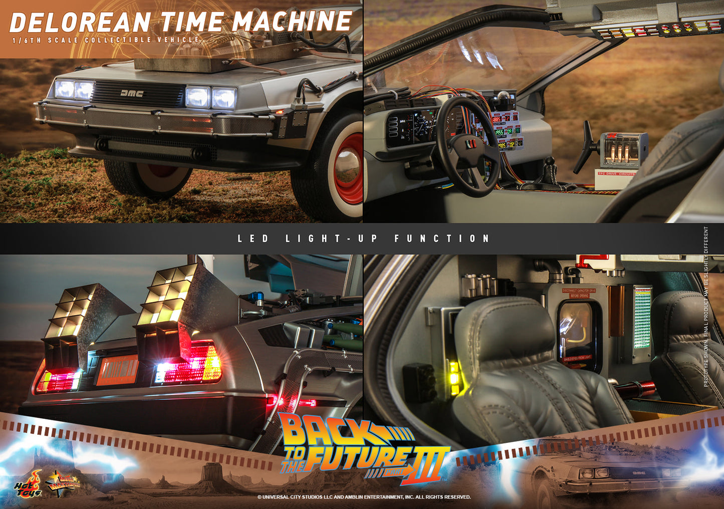 Delorean Time Machine 1/6 - Back to the Future III Hot Toys