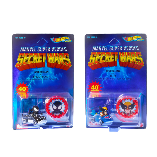 Spider-Man & Spider-Buggy Wolverine & X-Jet (SDCC 2024) - Hot Wheels RacerVerse Marvel Super Heroes Secret Wars Vehicles