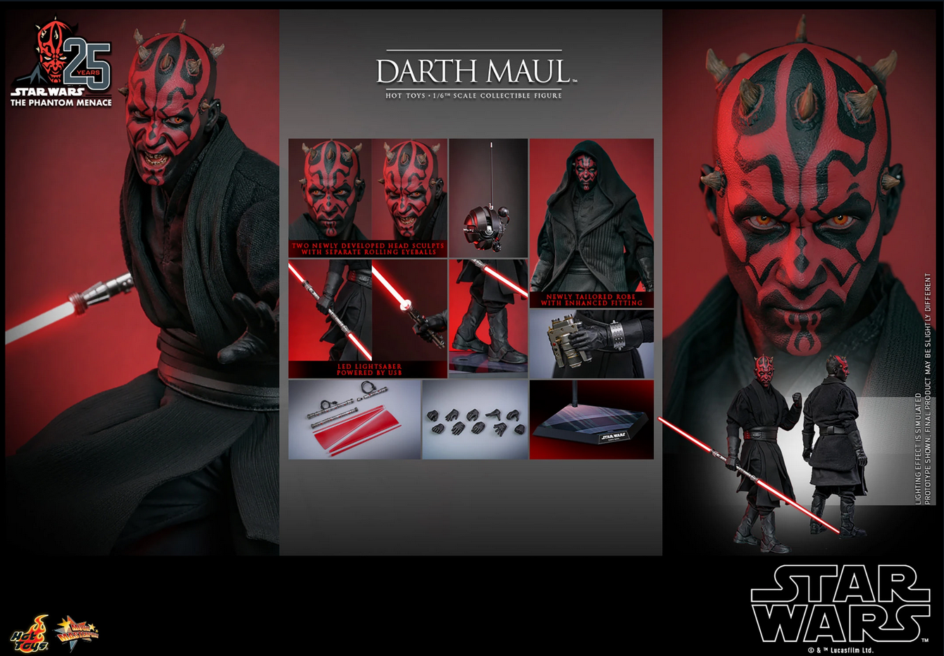 Darth Maul 1/6 - Star Wars Episode I: The Phantom Menace 25Th Anniversary Hot Toys