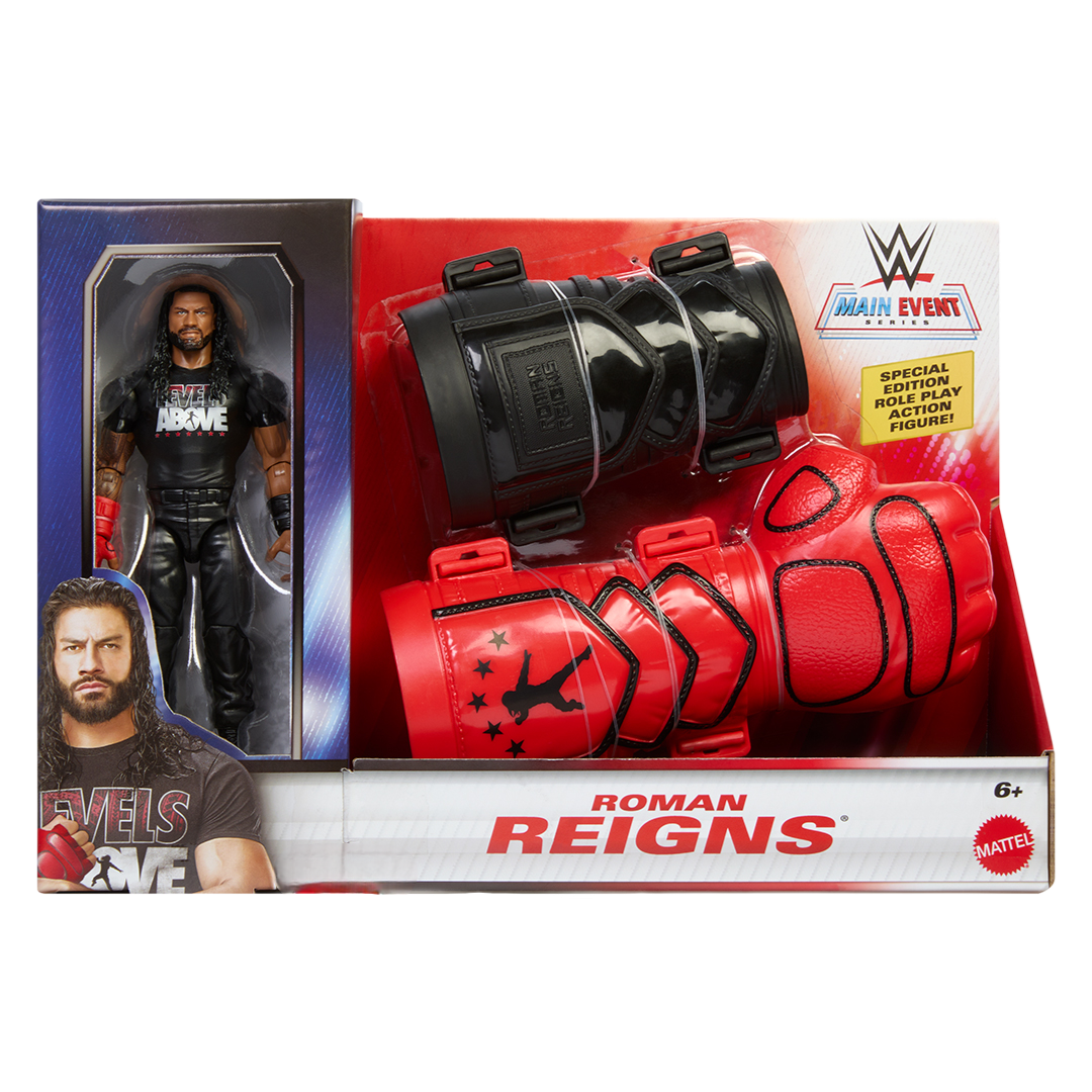 Guante y Figura Roman Reigns - WWE: Main Event Series Mattel